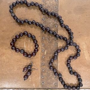 Wooden bead jewelry set